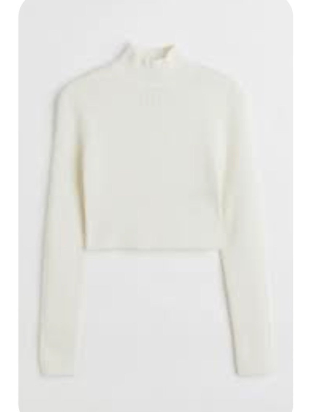 H&M Cream Ribbed Mock-Neck Cropped Sweater